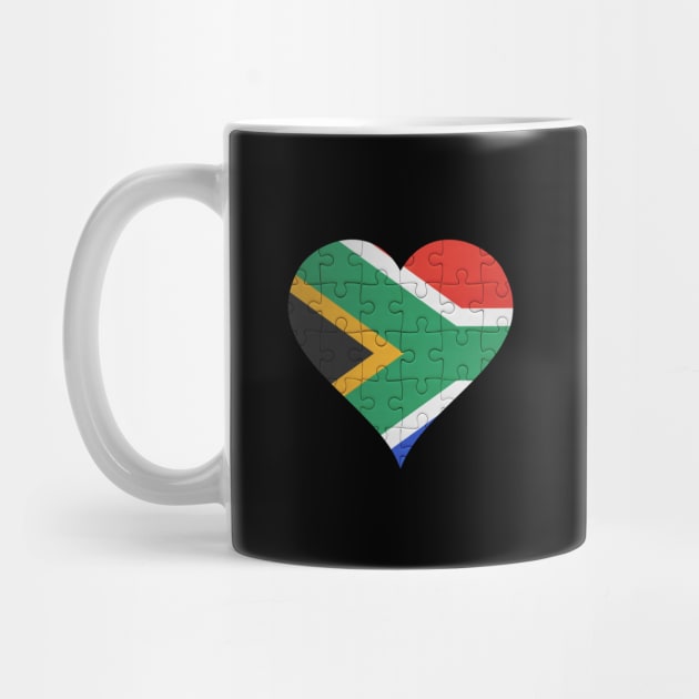 South African Jigsaw Puzzle Heart Design - Gift for South African With South Africa Roots by Country Flags